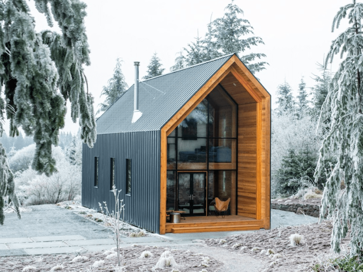 a house covered in snow