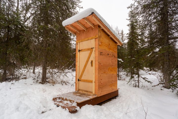 a house covered in snow