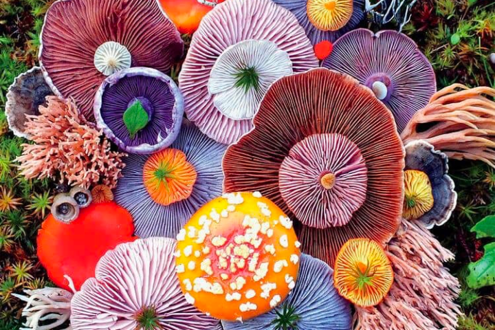 a group of colorful flowers